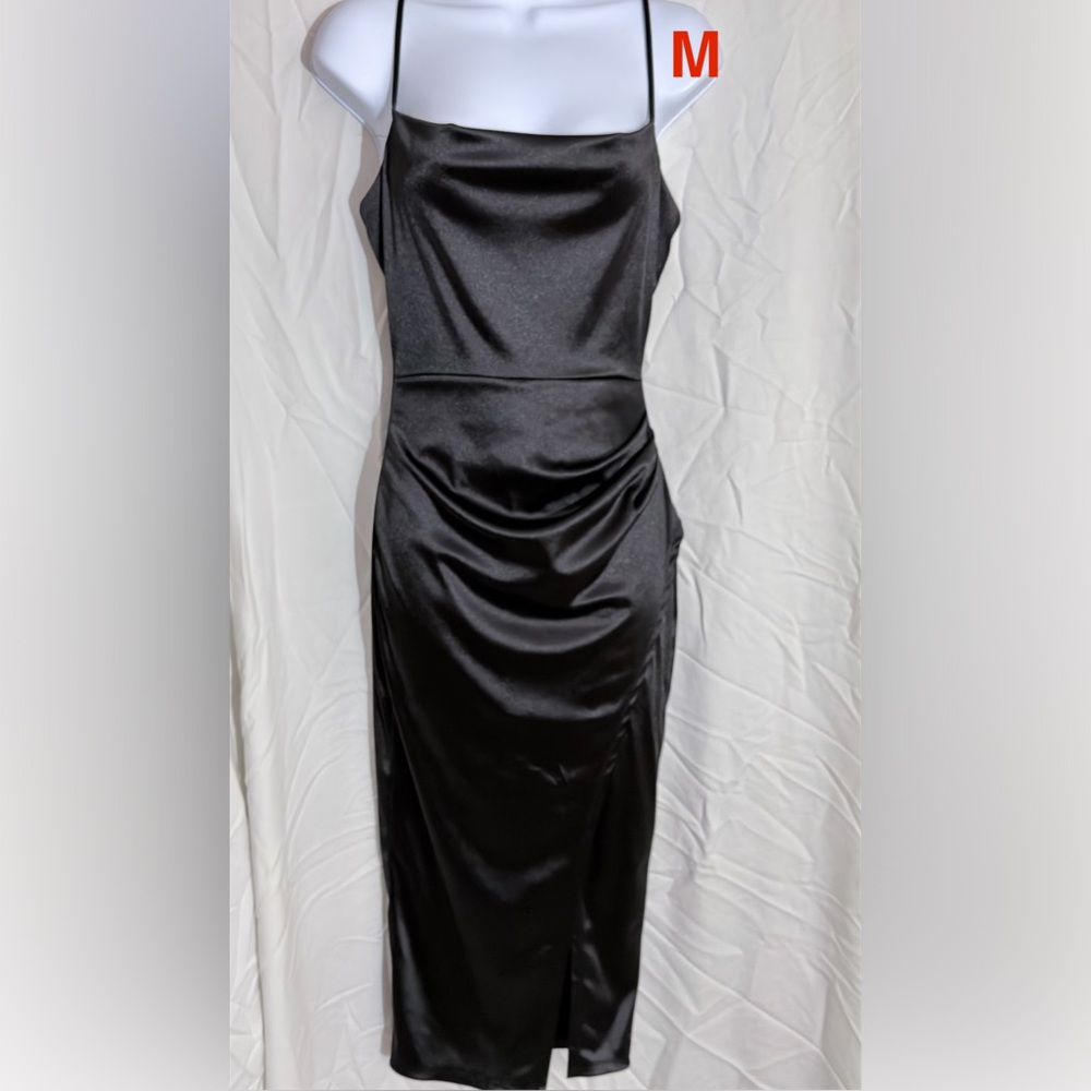 Elegant Black Satin Dress